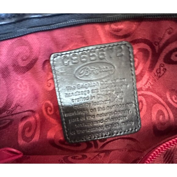 Brighton Black Croc Embossed Leather Clutch Crossbody Purse Silver Heart Medalli - Picture 4 of 6